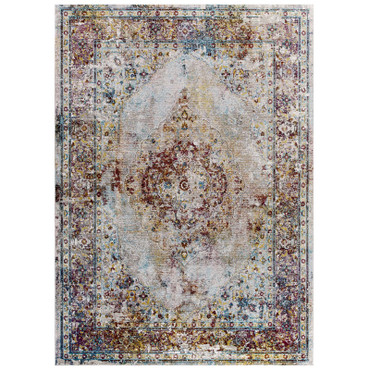 Success Merritt Transitional Distressed Floral Vintage Medallion 4x6 Area Rug / R-1158-46