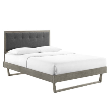 Willow Full Wood Platform Bed With Angular Frame / MOD-6634