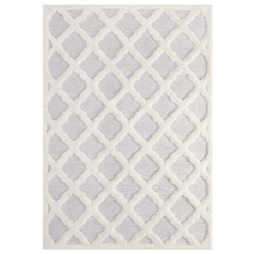 Whimsical Regale Abstract Moroccan Trellis 5x8 Shag Area Rug / R-1154-58