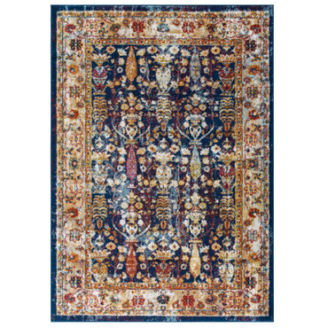 Entourage Jessa Distressed Vintage Floral Lattice 5x8 Area Rug / R-1170-58