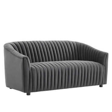 Announce Performance Velvet Channel Tufted Loveseat / EEI-5054