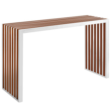 Gridiron Wood Inlay Console Table / EEI-1431