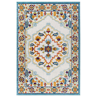 Reflect Ansel Distressed Floral Vintage Medallion 5x8 Indoor and Outdoor Area Rug / R-1183-58