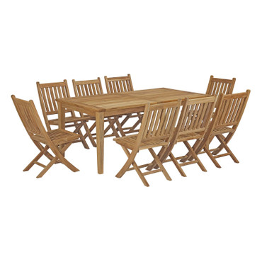 Marina 9 Piece Outdoor Patio Teak Dining Set / EEI-3204