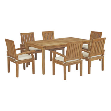 Marina 7 Piece Outdoor Patio Teak Dining Set / EEI-3295