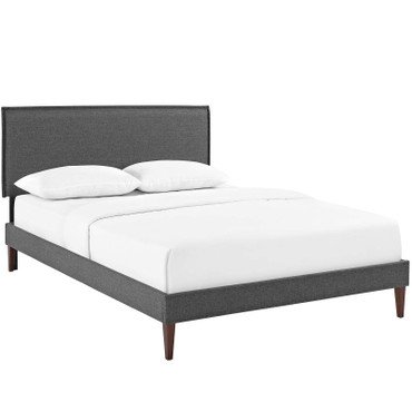 Amaris Full Fabric Platform Bed with Squared Tapered Legs / MOD-5907