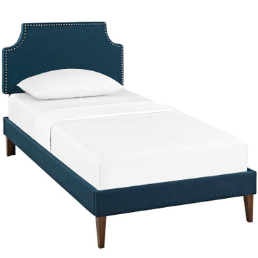 Corene Twin Fabric Platform Bed with Squared Tapered Legs / MOD-5951