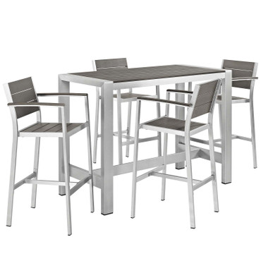 Shore 5 Piece Outdoor Patio Aluminum Dining Set / EEI-2588