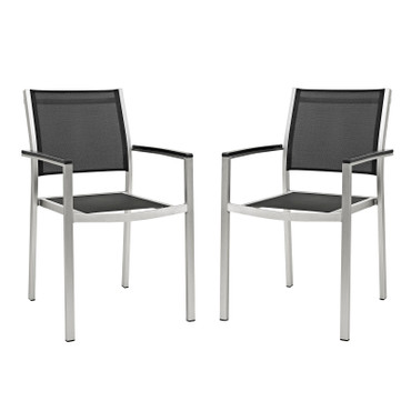 Shore Dining Chair Outdoor Patio Aluminum Set of 2 / EEI-2586