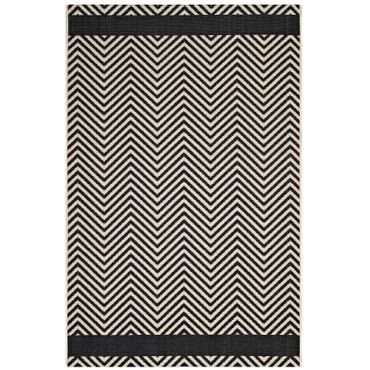 Optica Chevron With End Borders 8x10 Indoor and Outdoor Area Rug / R-1141-810