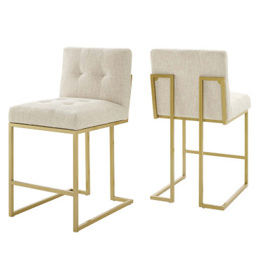 Privy Counter Stool Upholstered Fabric Set of 2 / EEI-5571