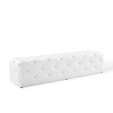 Amour 72" Tufted Button Entryway Faux Leather Bench / EEI-3771