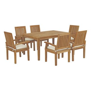 Marina 7 Piece Outdoor Patio Teak Dining Set / EEI-3292