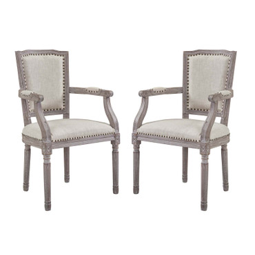 Penchant Dining Armchair Upholstered Fabric Set of 2 / EEI-3462
