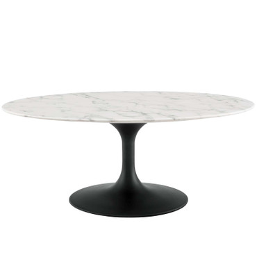 Lippa 42" Oval Artificial Marble Coffee Table / EEI-3534