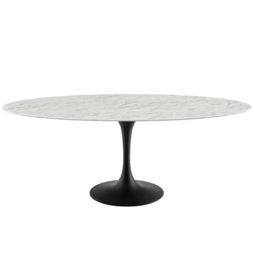 Lippa 78" Oval Artificial Marble Dining Table / EEI-3542