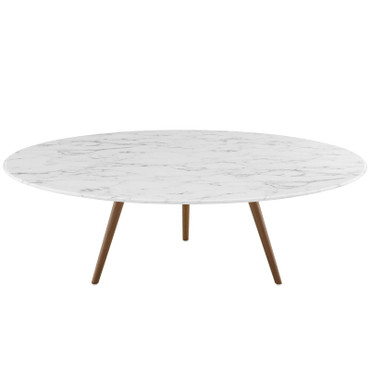 Lippa 48" Round Artificial Marble Coffee Table with Tripod Base / EEI-3669