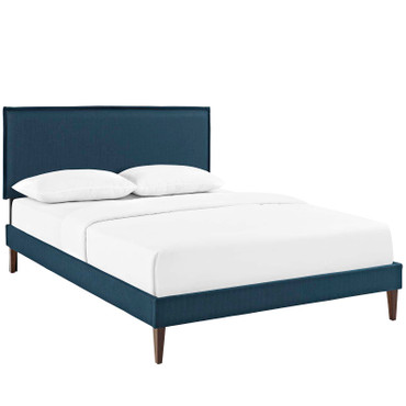 Amaris Queen Fabric Platform Bed with Squared Tapered Legs / MOD-5908