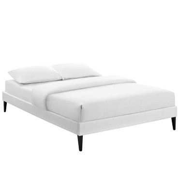 Tessie King Vinyl Bed Frame with Squared Tapered Legs / MOD-5900