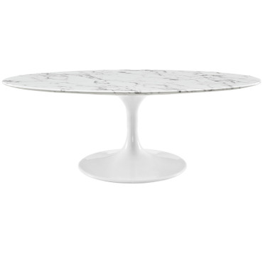 Lippa 48" Oval Artificial Marble Coffee Table / EEI-2022