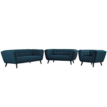 Bestow 3 Piece Upholstered Fabric Sofa Loveseat and Armchair Set / EEI-2974