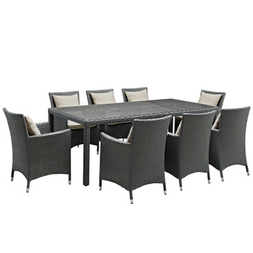 Sojourn 9 Piece Outdoor Patio Sunbrella® Dining Set / EEI-2309