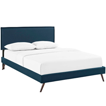 Amaris Queen Fabric Platform Bed with Round Splayed Legs / MOD-5904