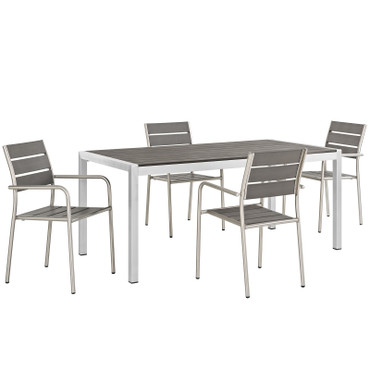 Shore 5 Piece Outdoor Patio Aluminum Dining Set / EEI-2481