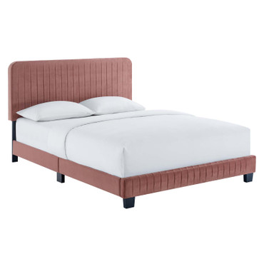 Celine Channel Tufted Performance Velvet King Platform Bed / MOD-6333