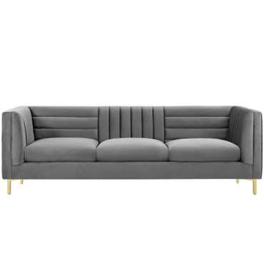 Ingenuity Channel Tufted Performance Velvet Sofa / EEI-3454