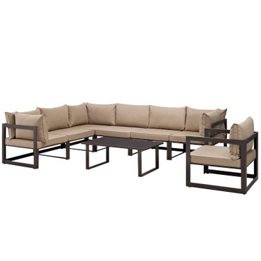 Fortuna 8 Piece Outdoor Patio Sectional Sofa Set / EEI-1736