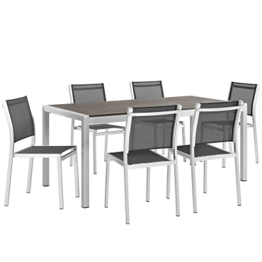 Shore 7 Piece Outdoor Patio Aluminum Dining Set / EEI-2485