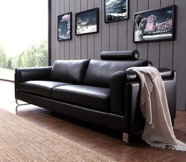 Divani Casa 0875 Modern Black Leather Sofa / VG2T-SP-0875-S