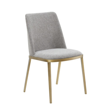 Modrest Brent- Contemporary Light Grey Fabric + Brass Dining Chair Set of 2 / VGGA-6602CH-C-LG-CS