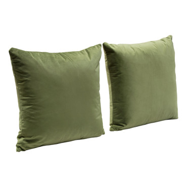 Set of (2) 16" Square Accent Pillows in Sage Green Velvet / PILLOW16SA2PK