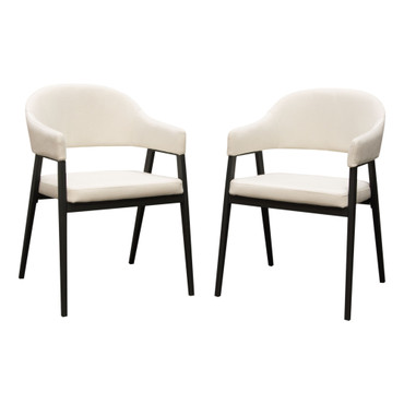 Adele Set of Two Dining/Accent Chairs in Cream Fabric w/ Black Powder Coated Metal Frame / ADELEDCCM2PK