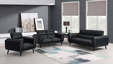 Shania Track Arms Sofa with Tapered Legs Black / CS-509921