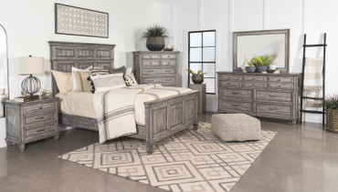 Avenue Wood Eastern King Panel Bed Weathered Grey / CS-224031KE