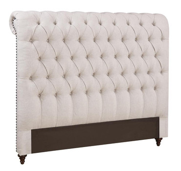 Devon Upholstered Queen Panel Headboard Beige / CS-300525QB1