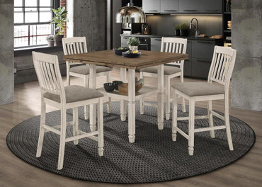 Sarasota 7-piece Drop Leaf Counter Dining Set Rustic Cream / CS-192818-S7