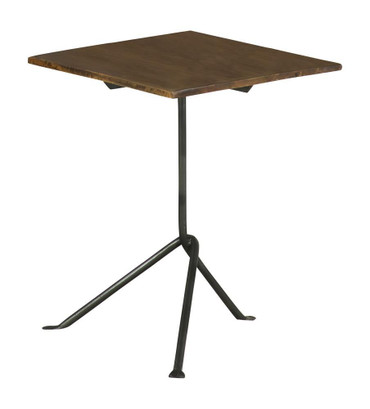 Heitor Square Accent Table with Tripod Legs Dark Brown and Gunmetal / CS-931206