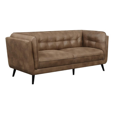 Thatcher Upholstered Button Tufted Sofa Brown / CS-509421