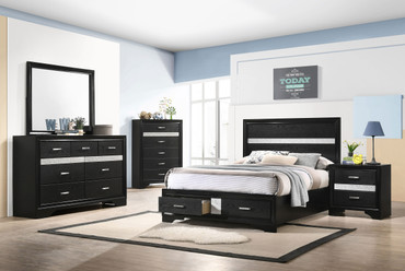 Miranda 5-piece Full Bedroom Set Black / CS-206361F-S5