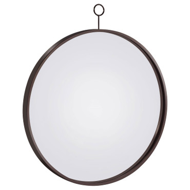 Gwyneth 30 x 35 Inch Round Wall Mirror Black Nickel / CS-961495