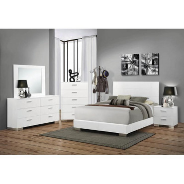 Felicity 6-piece California King Bedroom Set White Gloss / CS-203501KW-S6