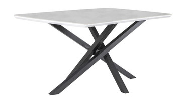 Paulita Rectangular Dining Table White and Gunmetal / CS-110711