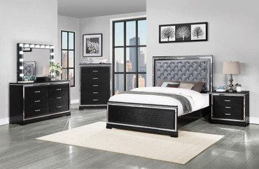 Cappola 4-piece California King Bedroom Set Black / CS-223361KW-S4