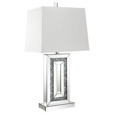 Ayelet 30-inch Tapered Shade Mirrored Table Lamp Silver / CS-923288