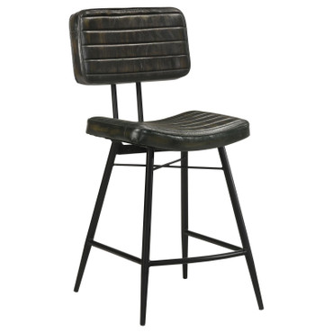 Partridge Leather Counter Chair Antique Espresso (Set of 2) / CS-110659