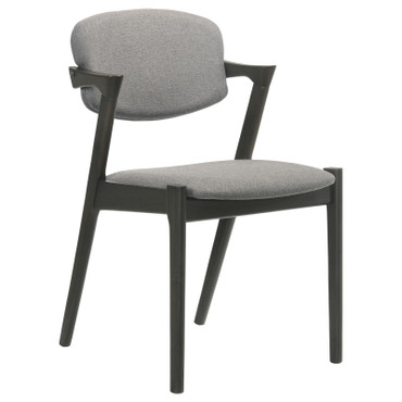 Stevie Upholstered Demi Arm Dining Side Chairs Brown Grey and Black (Set of 2) / CS-115112